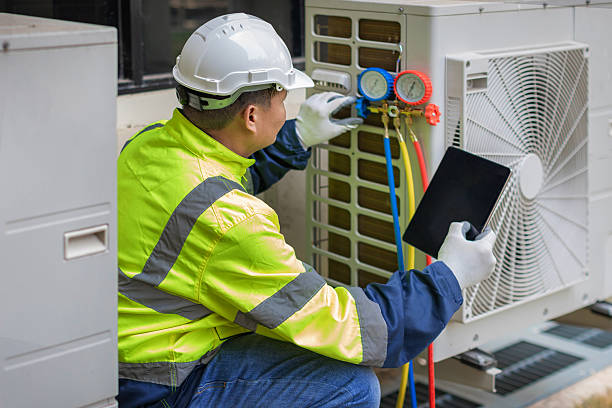 Professional Hvac Installation technician working in Easton, MA